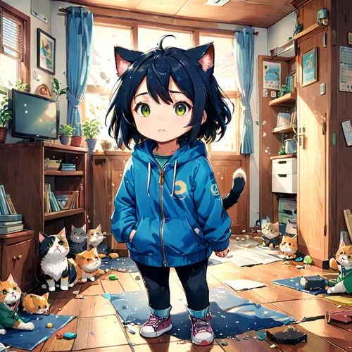 himawari,nepeta,kaban,nyan,ritsu,parka,neko,hikikomori,kon,fubuki,nazrin,cat's cafe,aoi,kuro,calico cat,kuhin,kawamori,ognyan,stray cat,winter clothing,Anime,Anime,Realistic