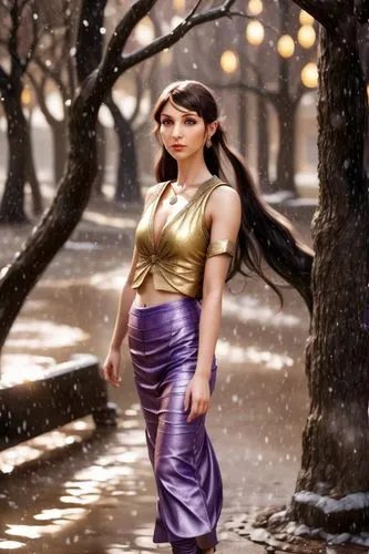 megara,world digital painting,girl walking away,fantasy picture,la violetta,girl in a long dress,woman walking,gothel,liliana,satine,digital painting,purple and gold,diaochan,girl on the river,fantasy woman,anarkali,arwen,walking in the rain,ancient egyptian girl,shakuntala