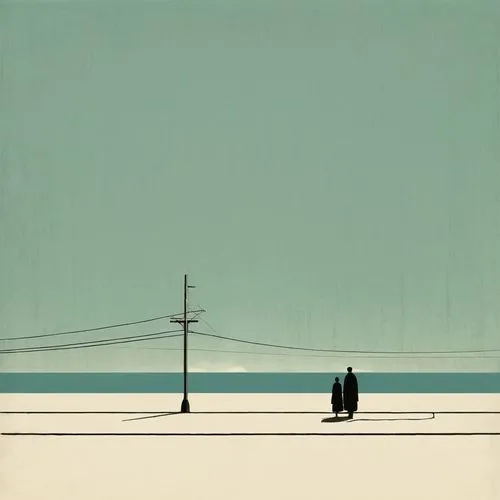 vintage couple silhouette,transistor,two meters,olle gill,powerlines,japan landscape,andreas cross,electricity pylons,loneliness,distance,birds on a wire,houses silhouette,equilibrist,cablecar,container cranes,transistor checking,isolated,masts,the horizon,lan thom,Illustration,Japanese style,Japanese Style 08