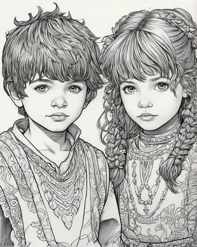 little boy and girl,line art children,vintage boy and girl,boy and girl,kids illustration,nomadic children,girl and boy outdoor,coloring pages kids,prince and princess,child portrait,pencil drawings,vintage children,young couple,children drawing,children girls,lindos,siblings,little angels,little girls,vintage drawing,Illustration,Black and White,Black and White 06
