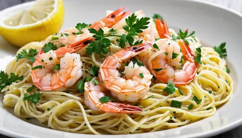 Write a mouthwatering recipe for shrimp scampi with a touch of lemon and garlic.,scampi,scampi shrimp,seafood pasta,shrimp pasta,baked shrimp with glass noodles,fettuccine and shrimp,pad thai prawn,se