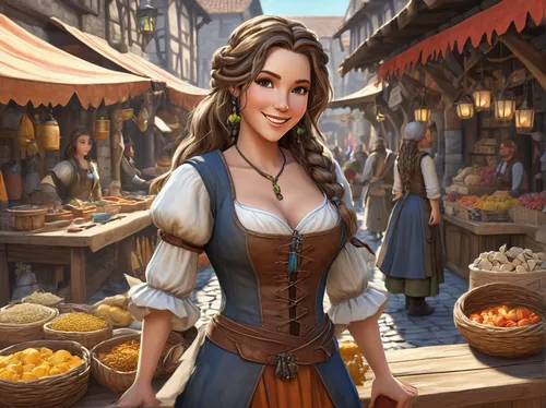 merchant,vendor,medieval market,girl with bread-and-butter,oktoberfest,woman holding pie,marketplace,salesgirl,barmaid,oktoberfest celebrations,oktoberfest background,bavarian,bazaar,shopkeeper,country dress,woman with ice-cream,bavarian swabia,fantasy portrait,farmer's market,the market,Photography,Fashion Photography,Fashion Photography 26