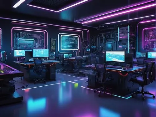 computer room,cyberscene,cybercafes,cyberpunk,spaceship interior,the server room,workstations,neon human resources,computer workstation,cybertown,cyberia,working space,ufo interior,cyberspace,cyber,cyberworld,cyberport,computerized,cyberpatrol,mainframes,Conceptual Art,Fantasy,Fantasy 19