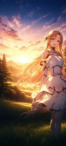 sun bride,violet evergarden,dusk background,goldenlight,sun,tsumugi kotobuki k-on,golden light,lens flare,sunset glow,rays of the sun,lily of the field,daybreak,sunburst background,setting sun,sakura 