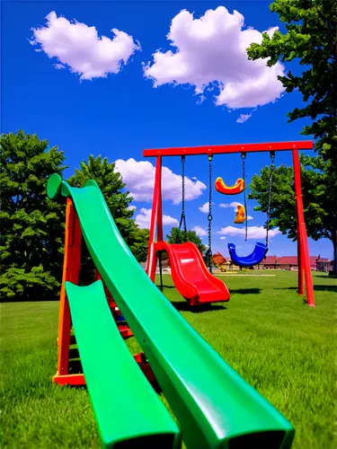 playground slide,outdoor play equipment,swing set,children's playground,play yard,play area,playground,swings,teeter-totter,seesaw,empty swing,wooden swing,child in park,child's frame,playset,garden swing,slides,climbing frame,adventure playground,play tower,Illustration,Retro,Retro 14