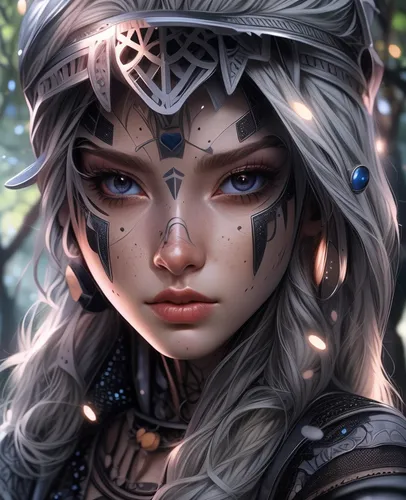 fantasy portrait,elven,violet head elf,fantasy art,female warrior,dark elf,fantasy picture,the enchantress,warrior woman,elf,gara,fantasy warrior,portrait background,wood elf,elza,sorceress,echo,mystical portrait of a girl,fantasy woman,heroic fantasy