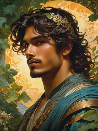 heroic fantasy,fantasy portrait,persian poet,athos,htt pléthore,thymelicus,fantasy art,thracian,laurel wreath,king caudata,biblical narrative characters,perseus,alexander,male elf,greek god,the roman empire,king david,fantasy picture,dunun,elaeis,Conceptual Art,Fantasy,Fantasy 05