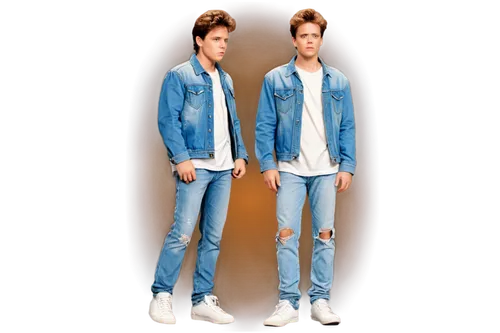 Corey Haim, 80s actor, tragic death, blue eyes, messy brown hair, casual wear, denim jacket, white shirt, ripped jeans, sneakers, standing, looking down, sorrowful expression, dim lighting, cinematic 