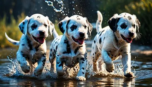 retrievers,dalmatians,splaying,splashing,two running dogs,dog in the water,spaniels,dalmatian,splashdown,splash photography,splashes,dog running,water splashes,dalmatius,splashing around,water splash,hunting dogs,three dogs,waterboys,retrieves,Photography,General,Fantasy