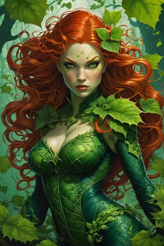 "Witness the ultimate of The Poison Ivy, DnD, with intricate details on its face and body. The battle cry echoes through the stormy night, with thunder and rain adding to the intensity of this 4k reso