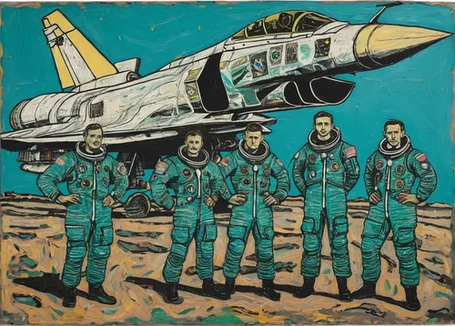 astronauts,cool pop art,soyuz,apollo program,modern pop art,f-16,apollo 11,popart,sukhoi su-27,spaceplane,f-111 aardvark,shuttle,space tourism,space art,apollo 15,missiles,shuttlecocks,space craft,astronautics,fighter pilot,Art,Artistic Painting,Artistic Painting 07