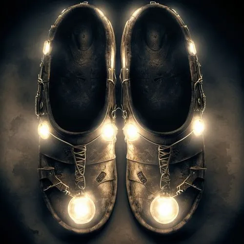 огоньки на тапках, чтобы находить в темноте,a pair of lights shine on the soles of shoes,shoes icon,old shoes,footlights,brogues,dancing shoes,footlight,vintage shoes,plimsouls,shoemake,redwings,flash