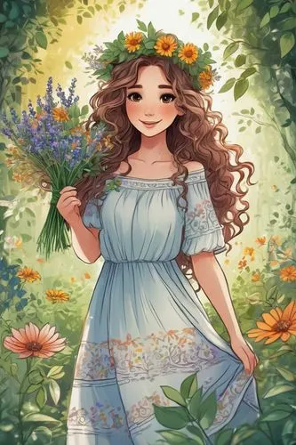 girl in flowers,flora,garden fairy,girl in the garden,springtime background,flower fairy,rosa 'the fairy,spring background,flower girl,floral background,beautiful girl with flowers,flower and bird illustration,girl picking flowers,rose flower illustration,flower background,hydrangeas,merida,hydrangea,falling flowers,blooming wreath,Illustration,Black and White,Black and White 05