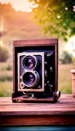 lubitel 2,vintage box camera,sundown audio,bass speaker,boombox,vintage camera,digital bi-amp powered loudspeaker,beautiful speaker,tube radio,twin lens reflex,box camera,vintage background,retro music,boom box,music box,studio monitor,radio cassette,analog television,retro television,guitar amplifier,Illustration,Realistic Fantasy,Realistic Fantasy 20