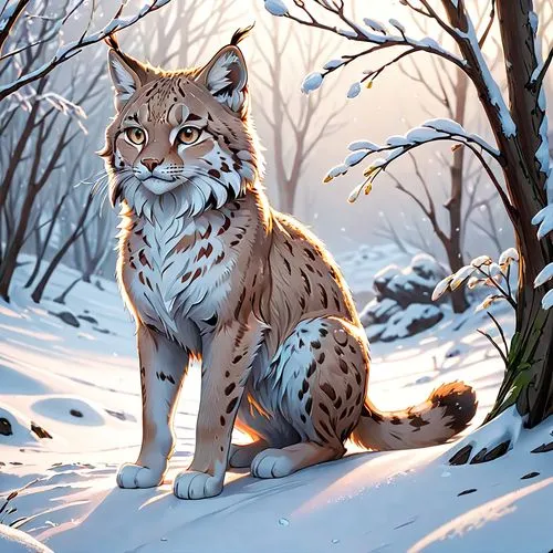 lynx,winter animals,felidae,wild cat,bobcat,canidae,firestar,winter background,snowshoe,snow leopard,forest animal,mountain lion,feral,fantasy art,siberian tiger,woodland animals,winter deer,fauna,liger,amur adonis,Anime,Anime,General