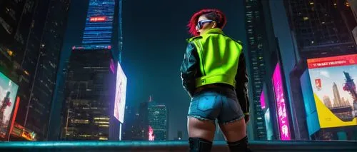 high-visibility clothing,cyberpunk,neon,neon colors,superhero background,neon human resources,neon body painting,neon lights,city lights,neon light,pedestrian,city trans,time square,neon arrows,futuristic,city youth,citylights,a pedestrian,neon ghosts,dystopian,Conceptual Art,Graffiti Art,Graffiti Art 11