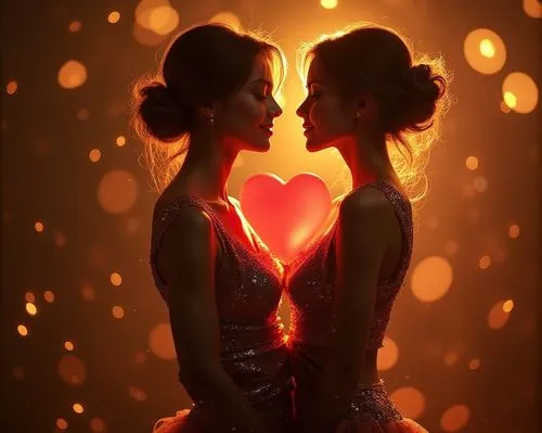 bokeh hearts,girl kiss,two hearts,love in air,beautiful photo girls,two girls,Photography,Fashion Photography,Fashion Photography 05