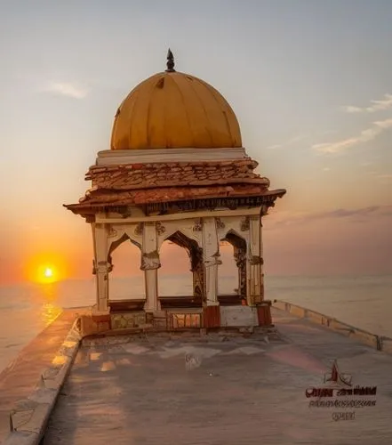 Sunset on Rupmati pavilion ,jain temple,saman rattanaram temple,bandstand,mysore,sea shore temple,campeche,muscat,kourion,rajasthan,chaumukkha mandir,oman,hindu temple,golden temple,sharjah,taj machal