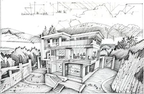 Human figures in the drawing ,house drawing,cd cover,eco-construction,landscape plan,garden elevation,houses clipart,kirrarchitecture,timber house,hand-drawn illustration,architect plan,isometric,hous