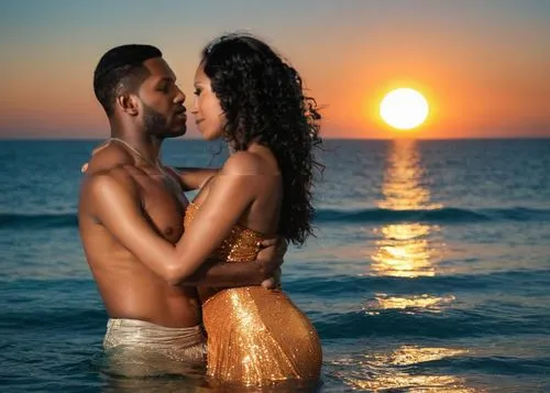 black couple,loving couple sunrise,sun of jamaica,negril,bachata,honeymoons