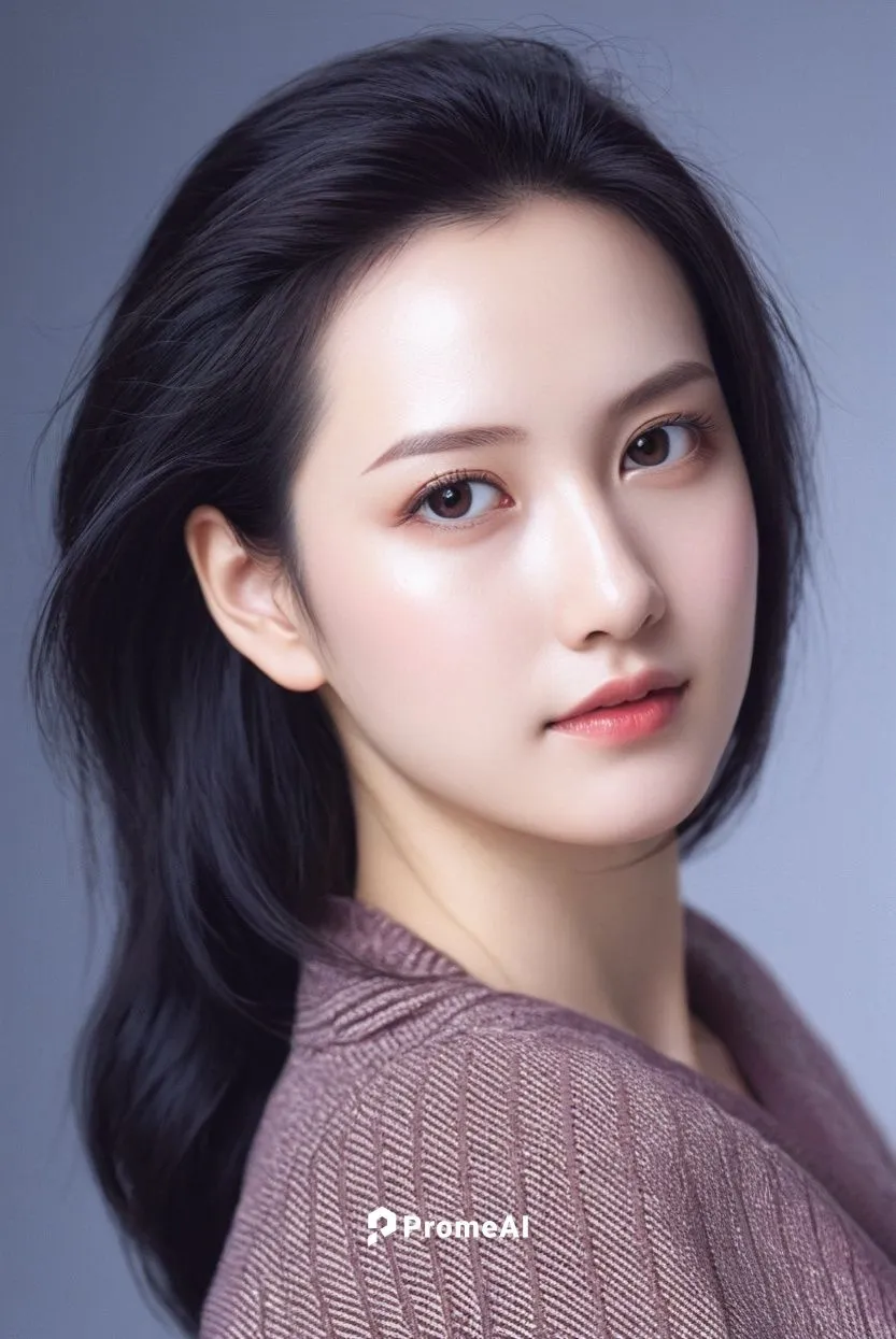 a woman with long hair and an asian wig,wanzhou,yifei,yingjie,huayi,zhiyuan,natural cosmetic,Illustration,Japanese style,Japanese Style 09