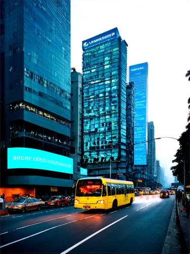 Bombay, Indian cityscape, modern skyscraper, glass facade, steel structure, busy street, night scene, neon lights, billboards, traffic jam, honking cars, pedestrians walking, 3/4 composition, low angl