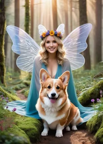 dog angel,corgis,fantasy picture,faerie,welsh corgi,corgi,faery,fairy,tinkerbell,little girl fairy,ein,fairies,the pembroke welsh corgi,pugmire,faires,welschcorgi,fairy queen,welsh corgi pembroke,fairyland,thumbelina,Conceptual Art,Sci-Fi,Sci-Fi 24