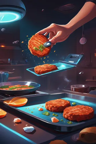 food and cooking,cooking book cover,cooktop,red cooking,cookery,cooking,fritters,making food,sci fiction illustration,cookies,pizza service,cg artwork,game illustration,recipes,star kitchen,cuisine,salmon cakes,hamburger set,food icons,bakery,Conceptual Art,Fantasy,Fantasy 21