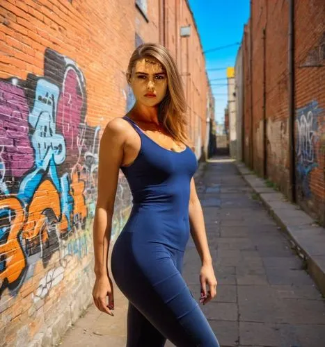 alley,jumpsuit,graffiti,alley cat,blue dress,alleyway,kat,brick wall background,denim jumpsuit,catrina,belarus byn,veronica,art model,bodypaint,nikita,girl in overalls,female model,girl in a long dress,maria,garanaalvisser,Outdoor,City Alleyway