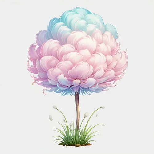 cloud mushroom,feather carnation,flowers png,mini carnation,pink carnation,cotton candy,Illustration,Abstract Fantasy,Abstract Fantasy 11