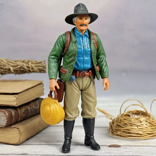 model train figure,farmer in the woods,vaquero,pilgrim,paleobotanist,bookseller,biologist,prospector,campesino,pecos,actionfigure,collectible action figures,palaeontologist,bryologist,el capitan,archaeologist,action figure,paleobiologist,paleontologist,kenner