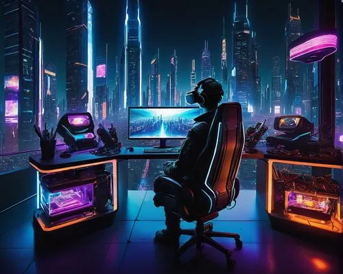 cyberpunk,cyberscene,cyberworld,computer room,cyberia,cybertown,cybercity,neon human resources,cybercafes,cyberspace,cyberport,tron,synth,cyberpatrol,polara,cybertrader,futuristic,mainframes,computerworld,cyberarts,Illustration,Retro,Retro 04