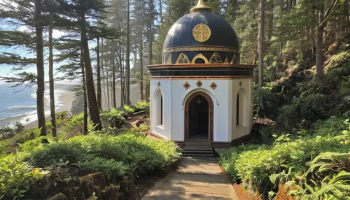 forest chapel,pilgrimage chapel,wooden church,beomeosa temple,wayside chapel,masjid,shimla,place of pilgrimage,the golden pavilion,shrine,hindu temple,stave church,vipassana,mausoleum,淡島神社,rock-mosque,star mosque,saman rattanaram temple,holy place,stone pagoda,Illustration,Realistic Fantasy,Realistic Fantasy 43