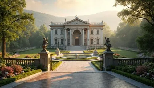 pemberley,palladian,villa d'este,arcadia,neoclassical,palladianism,belvedere,neoclassicist,villa cortine palace,marble palace,temple of diana,villa borghese,the palace,neoclassic,neoclassicism,villa balbianello,secret garden of venus,vicomte,palace garden,mansion,Photography,General,Realistic