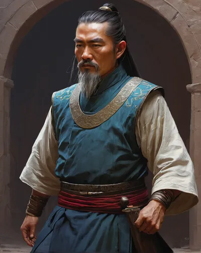 yi sun sin,xing yi quan,luo han guo,shuanghuan noble,han bok,choi kwang-do,tai qi,xiangwei,genghis khan,hon khoi,ibn tulun,kai yang,mulan,miyeok guk,male character,makchang gui,seolleongtang,zhajiangmian,hwachae,goki,Illustration,American Style,American Style 12