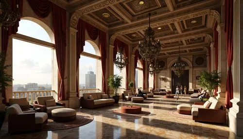 hotel lobby,taj mahal hotel,emirates palace hotel,lobby,lebua,ballroom,ornate room,venetian hotel,the cairo,breakfast room,crown palace,grand hotel,intercontinental,luxury hotel,habtoor,dragon palace hotel,amanresorts,royal interior,marble palace,sapienza