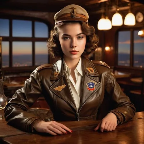 stewardess,servicewoman,aviatrix,superfortress,attendant,earhart,usaaf,stewardesses,retro woman,warbird,aeronautica,delta sailor,usaf,policewoman,retro girl,retro women,aviator,peaked cap,armistice,aircrew,Illustration,Retro,Retro 04