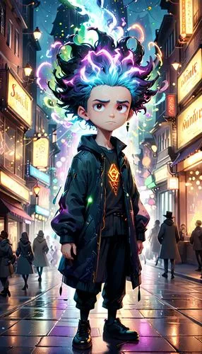 cyberpunk,killua,medusa gorgon,medusa,yo-kai,nori,anime japanese clothing,harajuku,nikko,killua hunter x,cg artwork,matrix,scandia gnome,lux,naginatajutsu,shibuya,ori-pei,world digital painting,shinkiari,stylish boy,Anime,Anime,Cartoon