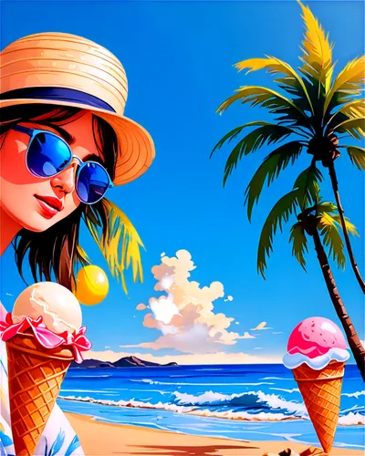 woman with ice-cream,vacansoleil,ice cream icons,summer background,ice creams,ice cream stand,ice cream,colada,icecream,straw hat,straw hats,coladas,sorbets,haulover,bahama,summer beach umbrellas,ice cream shop,summer icons,neon ice cream,beach background,Illustration,Black and White,Black and White 34