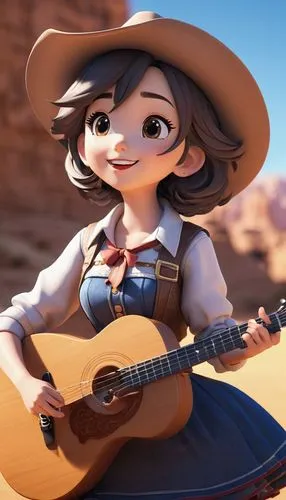 agnes,singing sand,countrygirl,country song,heidi country,mariachi,rockabella,coco,country,serenade,toy's story,western,ukulele,desert flower,guitar,american frontier,desert rose,cinnamon girl,playing the guitar,banjo bolt,Unique,3D,3D Character