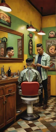 barber shop,barbershop,barber,barber chair,the long-hair cutter,pomade,soda shop,hairdresser,hi-top fade,hairdressing,hairdressers,soap shop,soda fountain,hair care,wash hands,beauty salon,management of hair loss,washing hands,carbossiterapia,butcher shop,Illustration,Abstract Fantasy,Abstract Fantasy 17