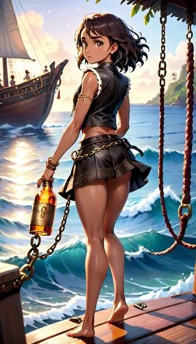 the sea maid,angra,esmeralda,tressa,moana,brown sailor,Anime,Anime,Cartoon