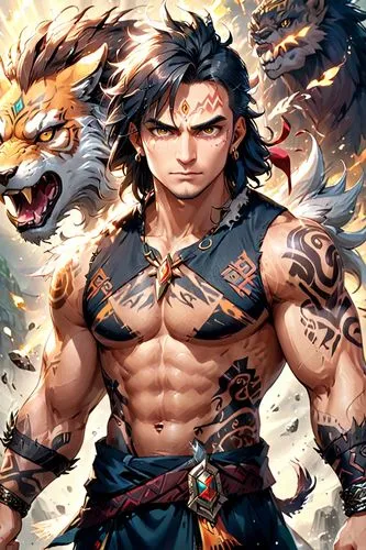 magan,shokan,kintaro,rakshasa,chulainn,raijin,tandava,jayasimha,fenrir,cat warrior,recca,drakon,rengo,angra,lionheart,leonhart,tigar,forest king lion,cuchulainn,gladio,Anime,Anime,General