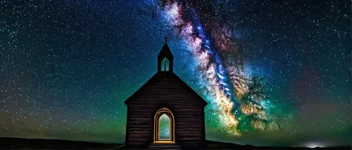 astronomy,tekapo,black church,milkyway,the milky way,little church,heavenly ladder,northen light,milky way,the black church,the night sky,wooden church,nothern lights,astronomer,northen lights,norther lights,starry sky,gothic church,forest chapel,the northern lights,Illustration,Abstract Fantasy,Abstract Fantasy 17