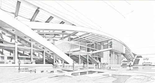 sketchup,revit,cantilevers,arcology,unbuilt,crossbeams,superstructure,penciling,spaceframe,underconstruction,megastructure,autodesk,ballpark,under construction,constructora,mono-line line art,cantilev