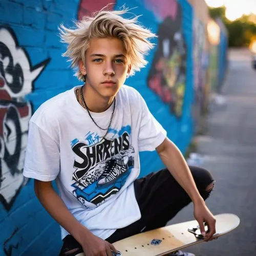 skater boy,skater,skateboarder,skateboard,skateboarding,skate,cool blonde,codes,skate park,skate board,skaters,skatepark,duff,surfer hair,blond hair,austin stirling,long blonde hair,skating,skateboarding equipment,austin morris,Illustration,Paper based,Paper Based 16