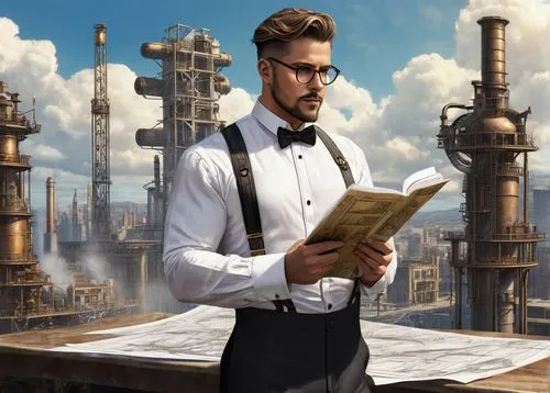 industrialist,sci fiction illustration,librarian,chemist,steampunk,businessman,seamico,industrialists,erudite,biologist,scientist,biochemist,bibliographer,asimov,geochemist,engineer,scholar,professor,game illustration,black businessman,Conceptual Art,Fantasy,Fantasy 25