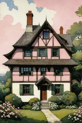 house painting,house silhouette,studio ghibli,cottage,woman house,maplecroft,witch's house,ghibli,chomet,knight house,house drawing,country cottage,little house,home landscape,voysey,sylvania,house,dreamhouse,country house,crane house,Illustration,Retro,Retro 25