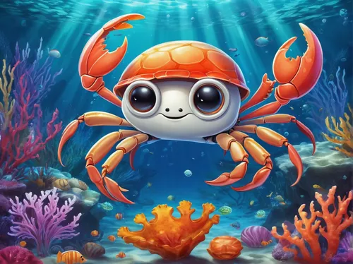 marine animal,coral guardian,crab 1,sea animal,crab 2,square crab,cuthulu,underwater background,crab,cachupa,sea-life,rock crab,ten-footed crab,freshwater crab,apiarium,under the sea,under sea,scuba,yo-kai,白斩鸡,Art,Classical Oil Painting,Classical Oil Painting 02