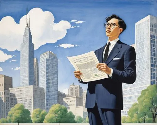 salaryman,sternfeld,businesspeople,newspaperman,carbonaro,vintage illustration,businesman,modernists,corporatisation,bureaucrat,hirotaka,groucho,corporation,newspapermen,corporatization,gershwin,stock broker,salarymen,businessman,business world,Illustration,Realistic Fantasy,Realistic Fantasy 31